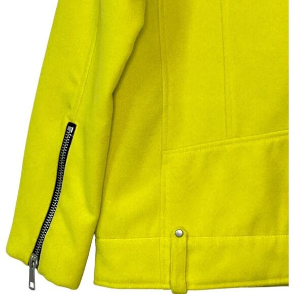 Avec Les Filles Long Sleeve Zip Double Face Biker Jacket Yellow Women's Large - Picture 11 of 12